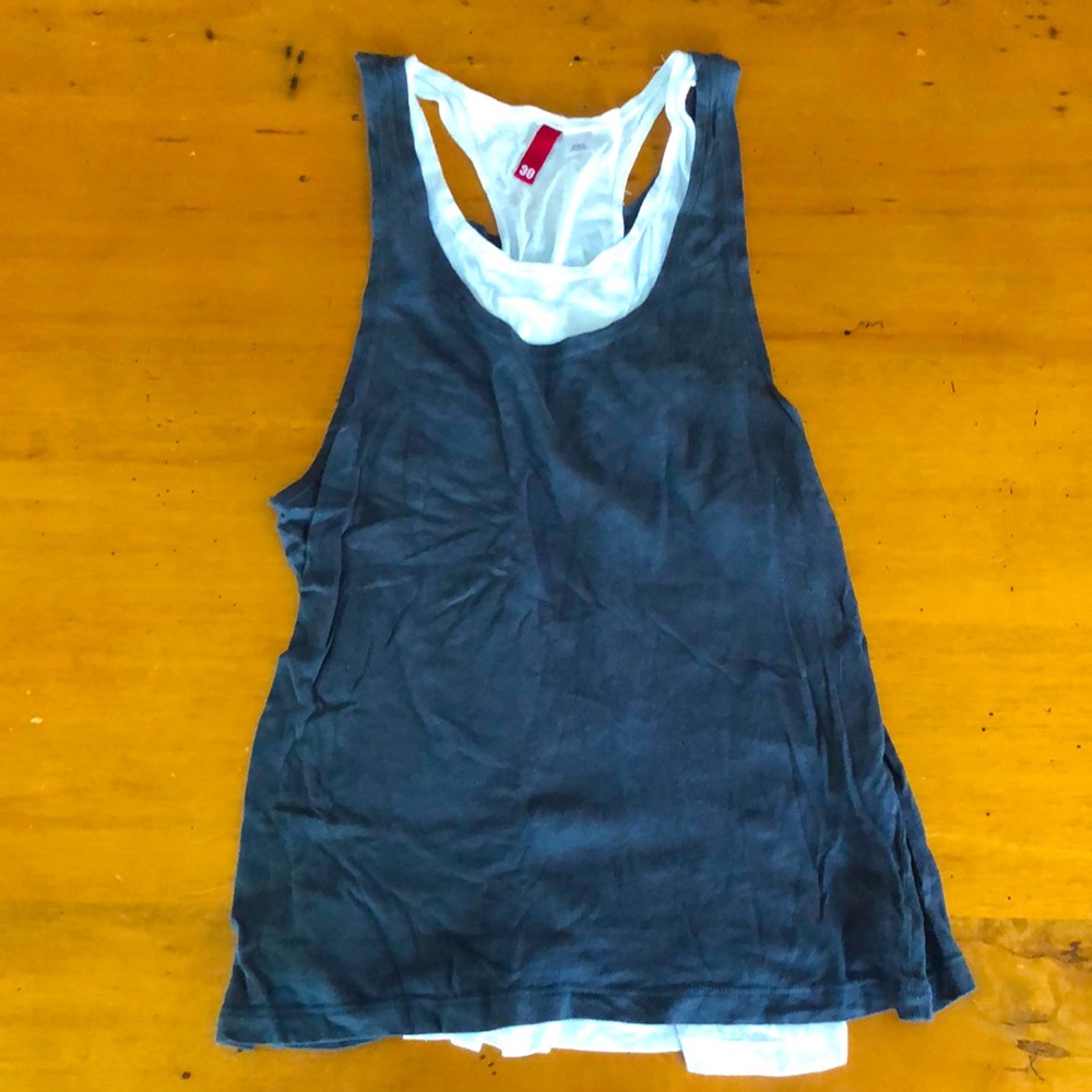 Grey white double tank